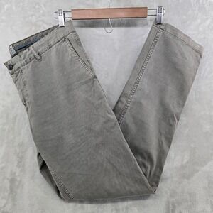 Faherty Chino Pants Mens 35 Gray Stretch Cotton Canvas Straight Leg
